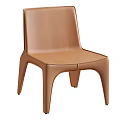 Modern Brown Leather Chair With Curved Legs And Contemporary Design