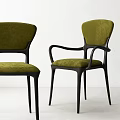 Stylish Green Velvet Upholstered Dining Chairs With Black Frame Modern Design