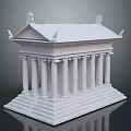Classical Greek Temple Architecture With Columned Portico Pediment And Stone Steps