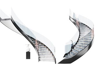 modern spiral staircase 3d model