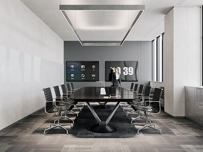 Modern minimalist industrial style office meeting room model