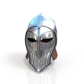 Medieval Warrior Helmet With Silver Metal Design Intricate Patterns Brown Ear Flaps And Face Guard