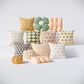 Colorful Decorative Pillows With Flower Shaped Polka Dots Checkerboard Cross Triangle Diamond And Pumpkin Designs