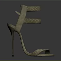 Stylish Elegant Leather High Heel Sandals With Crossover Straps Design