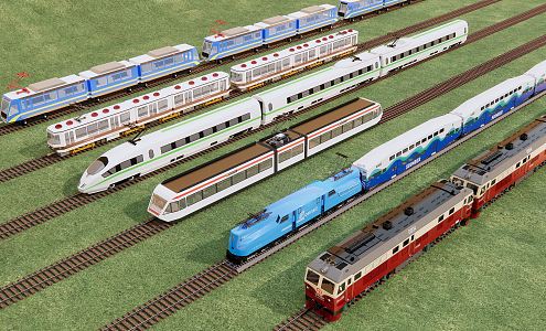 Modern Train EMU 3d model