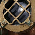 Retro diving helmet wetsuit 3d model