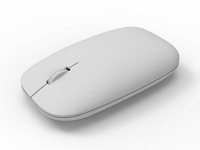 White Wireless Computer Mouse With Smooth Surface And Modern Design 3d model