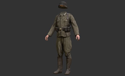 Weapons in German uniforms 3d model