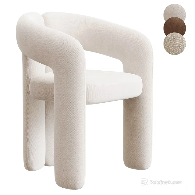 Beige Single Sofa With Modern Design Soft Fabric And Optional Color Choices 3d model 