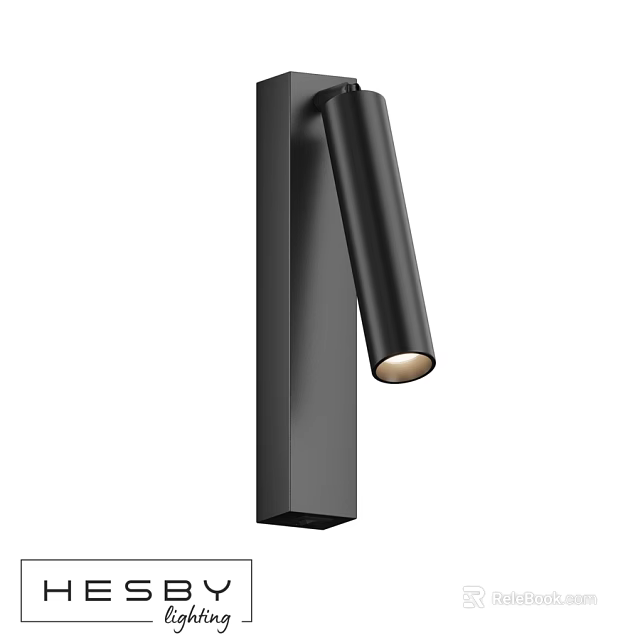 Modern Black Wall Light With Sleek Cylindrical Design And Wall Mounted Fixture 3d model 