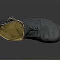 Gray High Top Boots With Yellow Inner And Textured Sole For Daily Use