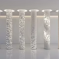 Hollow Cylinder Transparent Column Luminous Concrete Column Science and Technology Sense Decorative Column Gradient Perforated Column 3d model