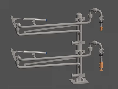 Industrial Pipe Arm Equipment With Metal Bracket And Multiple Adjustable Arms 3d model