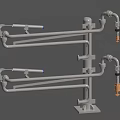 Industrial Pipe Arm Equipment With Metal Bracket And Multiple Adjustable Arms 3d model