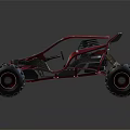 Sporty Modern Off Road Buggy Design With Red Frame Black Seats And Large Tires