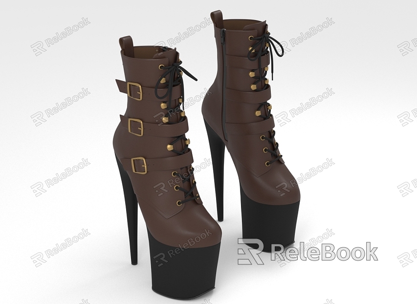 High Heel Platform Ankle Boots High Heel Boots Women's Shoes model