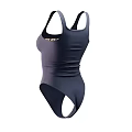Dark Blue One Piece Swimsuit With Meow Text And Cat Paw Print