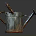 Vintage Metal Watering Can With Wooden Handle And Rustic Texture For Home Gardening Daily Supplies