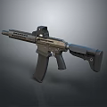 Modern Tactical Rifle With Scope Ventilated Handguard Black Metallic Finish Ergonomic Grip