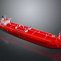 Red Cargo Ship 3D Model With Smooth Surface And Reflections 3d model