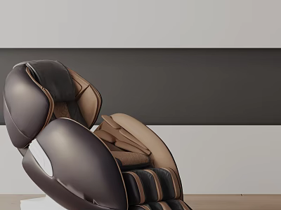 Modern Dark Brown Leather Massage Chair With Ergonomic Design And Comfortable Seating 3d model
