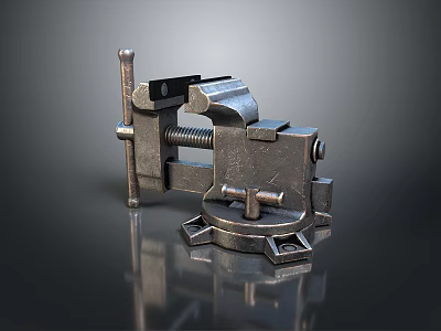 Heavy Duty Metal Bench Vice With Cast Iron Construction And Secure Clamping Mechanism Tool 3d model