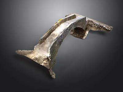 Modern Metallic Sculpture With Textured Surface And Abstract Irregular Artistic Design 3d model