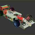 Formula Racing Car With White Red Livery Shell Marlboro Logos And Large Wheels