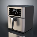 Modern Air Fryer With Digital Display Time Temperature Control And Silver Black Design