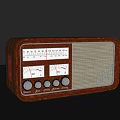 Vintage Headphone Speaker With Wooden Casing Classic Dial And Control Knobs