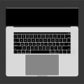 Modern Sleek Laptop With Vibrant Blue Abstract Screen And Silver Black Body Design