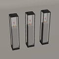 Modern Three Wine Cabinets With Glass Doors And Wine Bottles Inside