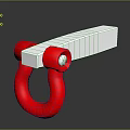 Red And Silver U Shaped Mechanical Connector With Rectangular Metal Part