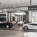 Modern 4S Auto Dealership Showroom With Luxury Cars And Glass Display Design