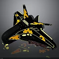 Black And Yellow Patterned Spacecraft Design For Space Exploration Missions