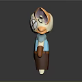 Cute Cartoon Cat Character With Orange Ears X Shaped Eye Blue Vest And Brown Pants