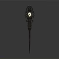 Black Carved Hairpin With Decorative Pearl And Intricate Patterns For Traditional Hair Accessory