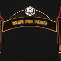 Game for Peace Neon Archway with PUBG Mobile Logo and Towers
