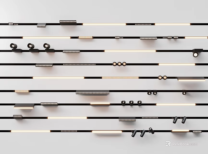 Various Modern Downlights And Spotlights With Sleek Design And Energy Efficient Features 3d model