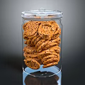 Crunchy Seeded Cookies in Clear Glass Jar with Secure Lid