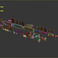 3D Rendered Industrial Equipment Collection With Various Mechanical Components And Tools