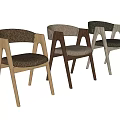 Modern Wooden Dining Chairs With Upholstered Seats And Sleek Curved Leg Design