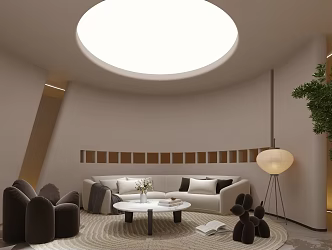 Beauty SPA Store Leisure Waiting Area Sofa Combination Special-shaped Background Wall Beauty Hospitality Area 3d model