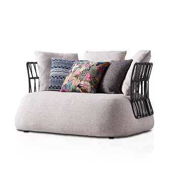 Double lounge chair 3d model