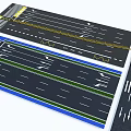 Comprehensive Road Infrastructure With Multiple Lanes Traffic Markings Crosswalks Directional Arrows And Colored Lane Dividers
