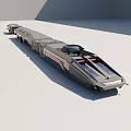 Futuristic High Speed Train With Sleek Metallic Body And Streamlined Design 3d model