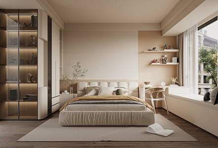 Modern Bedroom Cream Bedroom 3d model