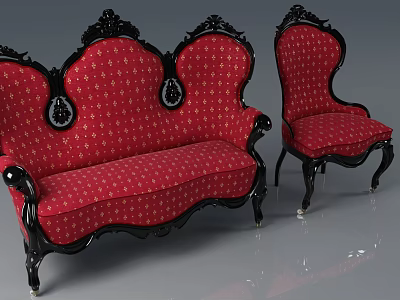 European Style Combination Sofa Sofa 3d model