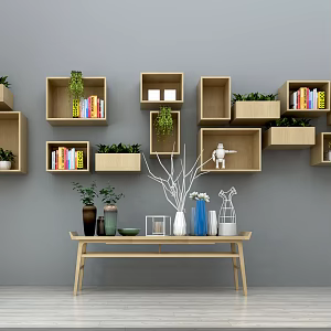 Nordic Storage Cabinet Decorations 3d model