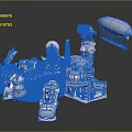 Pink Fantasy Architecture 3D Model Featuring Towers Airship Mechanical Structures And Miniature Design